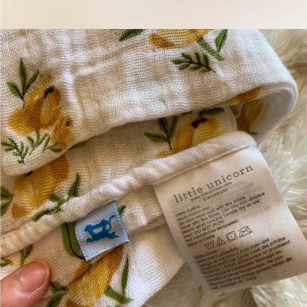 Little Unicorn Yellow Floral Blanket